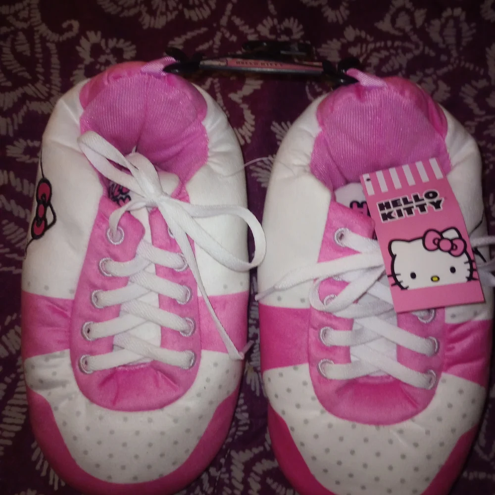 Hello Kitty Pink and White Girls Slippers
